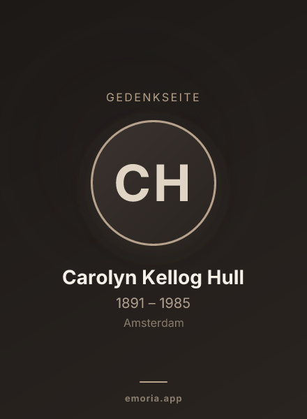 Gedenkportrait von Carolyn Kellog Hull