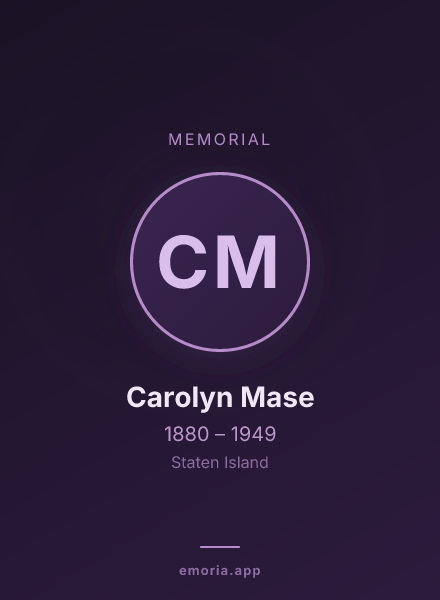 Memorial portrait of Carolyn Mase