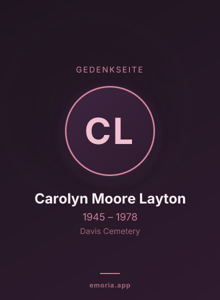 Gedenkportrait von Carolyn Moore Layton