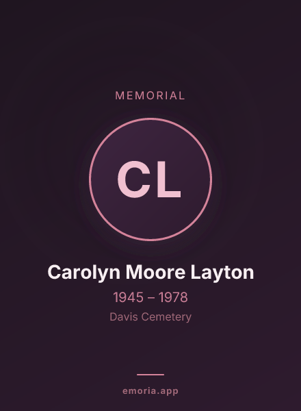 Memorial portrait of Carolyn Moore Layton