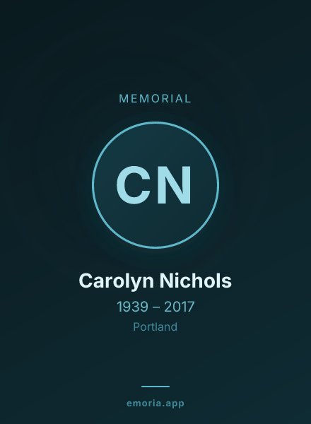 Memorial portrait of Carolyn Nichols