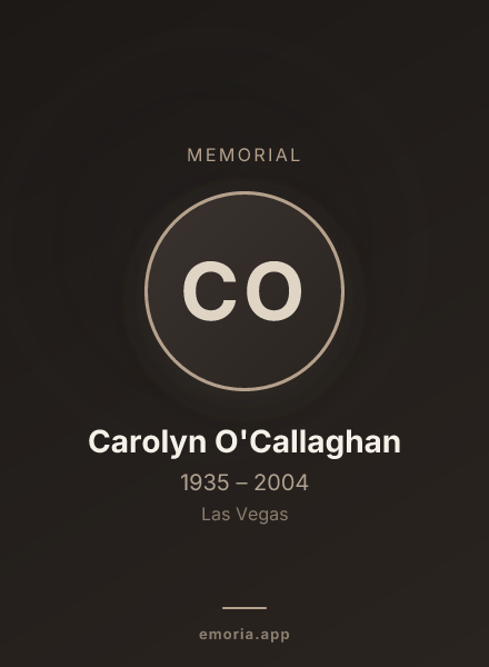 Memorial portrait of Carolyn O'Callaghan