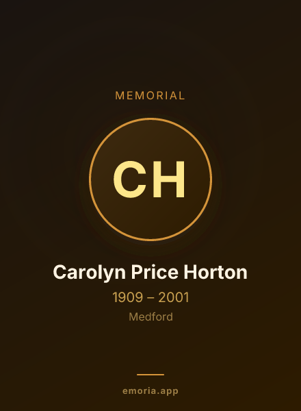 Memorial portrait of Carolyn Price Horton