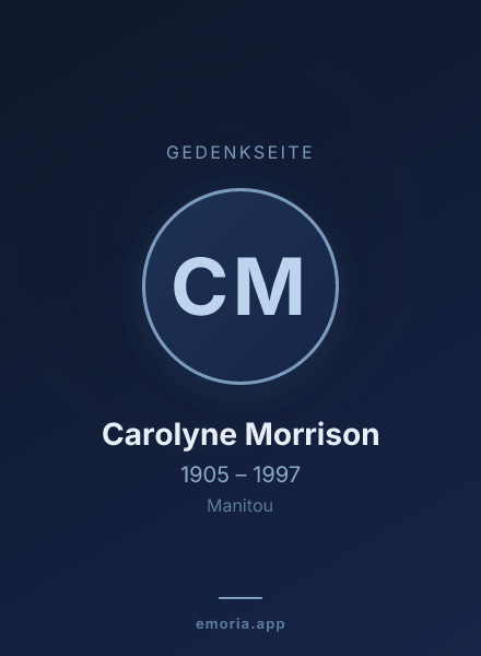 Gedenkportrait von Carolyne Morrison