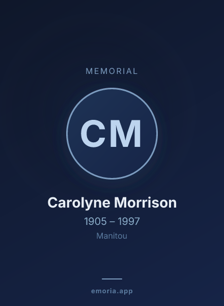 Memorial portrait of Carolyne Morrison