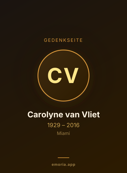Gedenkportrait von Carolyne van Vliet