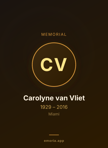 Memorial portrait of Carolyne van Vliet