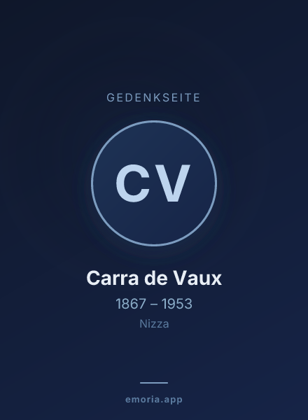 Gedenkportrait von Carra de Vaux