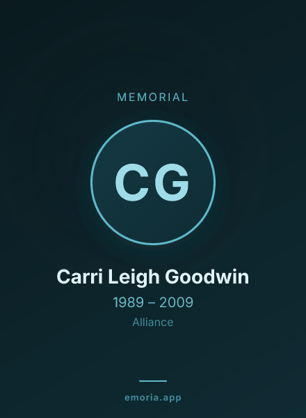 Memorial portrait of Carri Leigh Goodwin