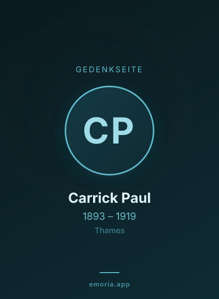 Gedenkportrait von Carrick Paul