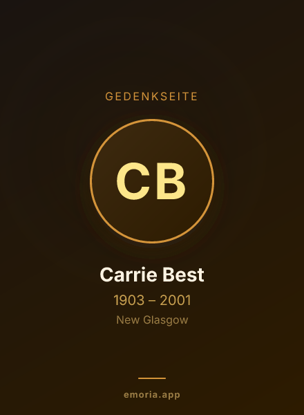Gedenkportrait von Carrie Best