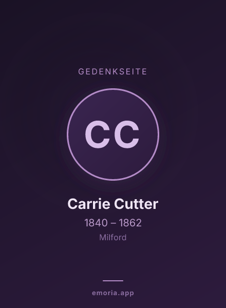 Gedenkportrait von Carrie Cutter