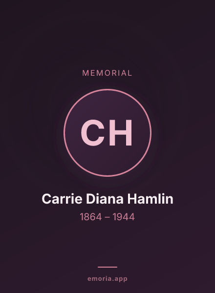 Memorial portrait of Carrie Diana Hamlin