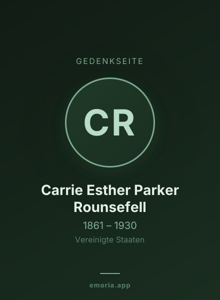 Gedenkportrait von Carrie Esther Parker Rounsefell