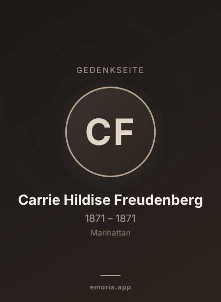 Gedenkportrait von Carrie Hildise Freudenberg