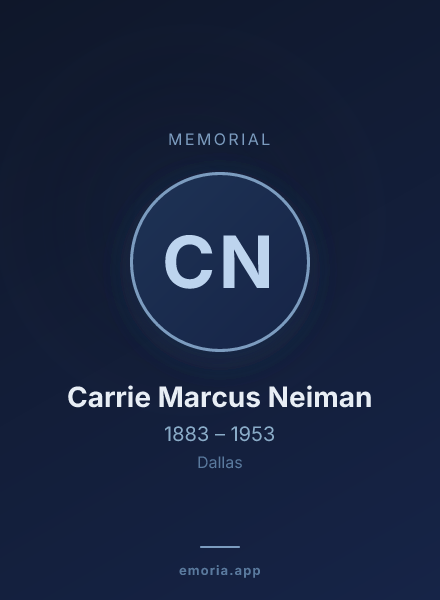 Memorial portrait of Carrie Marcus Neiman