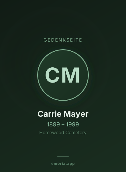 Gedenkportrait von Carrie Mayer