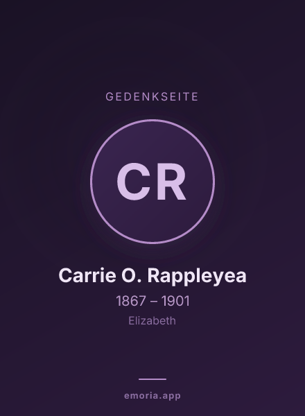 Gedenkportrait von Carrie O. Rappleyea