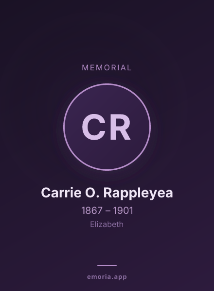 Memorial portrait of Carrie O. Rappleyea
