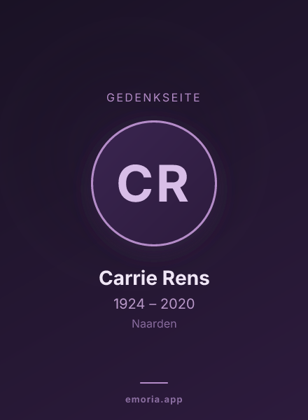Gedenkportrait von Carrie Rens
