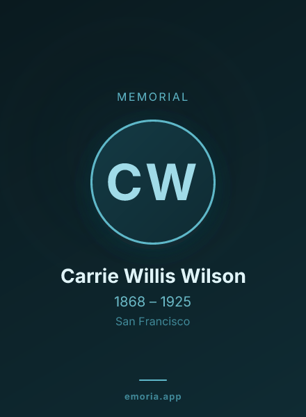 Memorial portrait of Carrie Willis Wilson