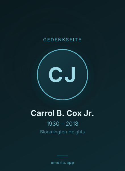 Gedenkportrait von Carrol B. Cox Jr.