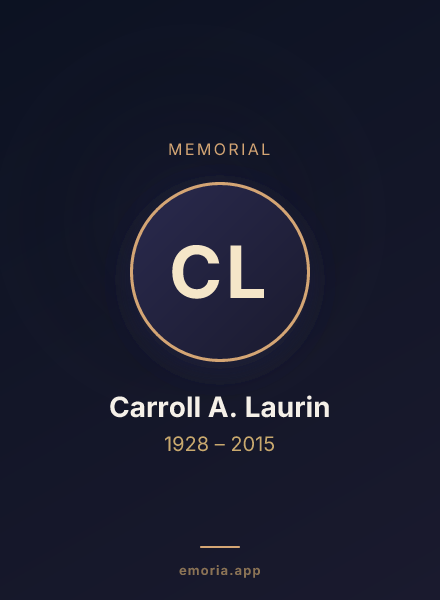 Memorial portrait of Carroll A. Laurin