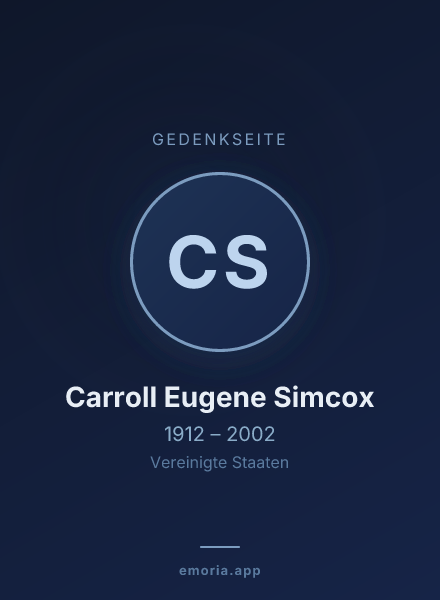 Gedenkportrait von Carroll Eugene Simcox