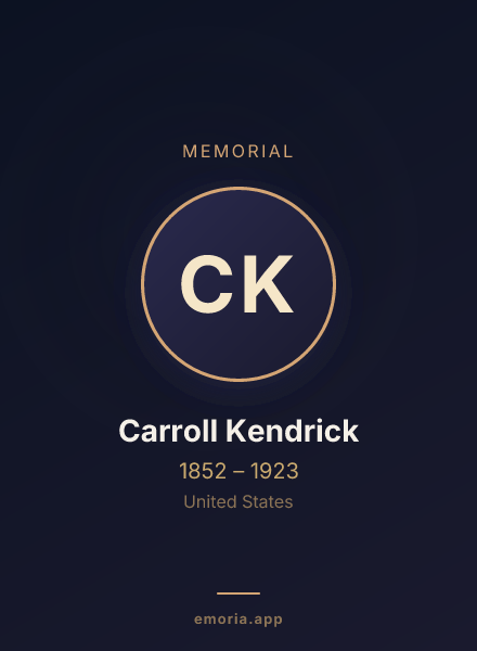 Memorial portrait of Carroll Kendrick