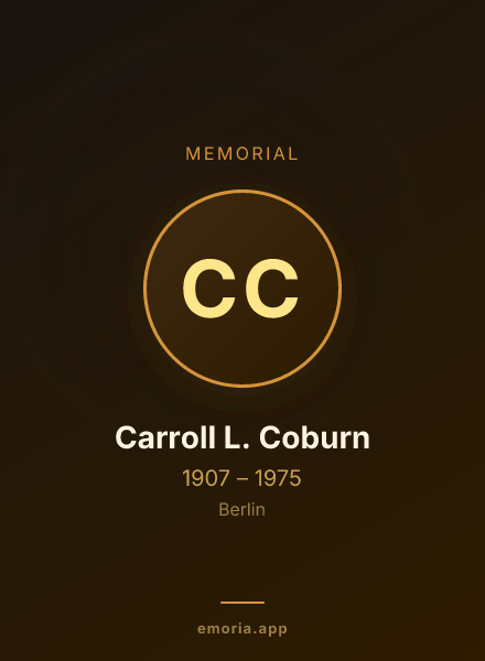 Memorial portrait of Carroll L. Coburn