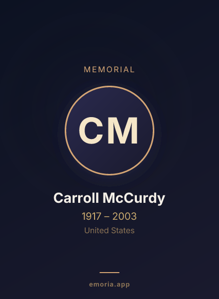 Memorial portrait of Carroll McCurdy