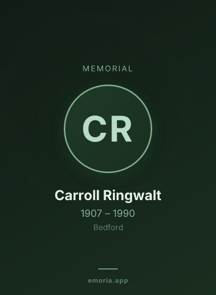 Memorial portrait of Carroll Ringwalt