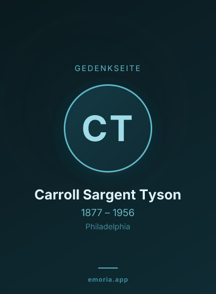 Gedenkportrait von Carroll Sargent Tyson