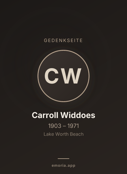 Gedenkportrait von Carroll Widdoes