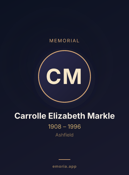 Memorial portrait of Carrolle Elizabeth Markle