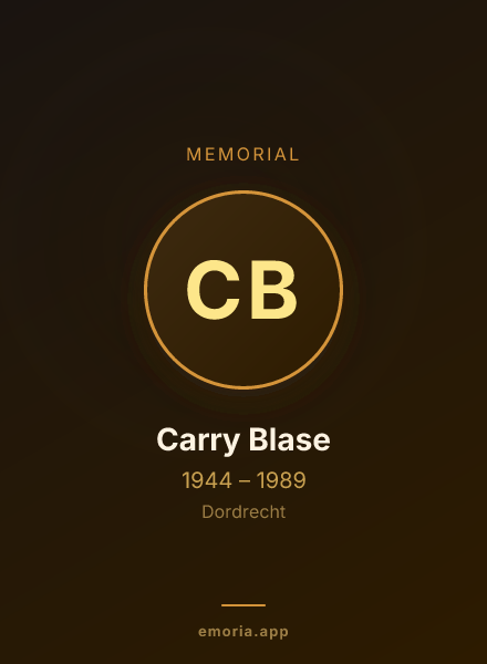 Memorial portrait of Carry Blase