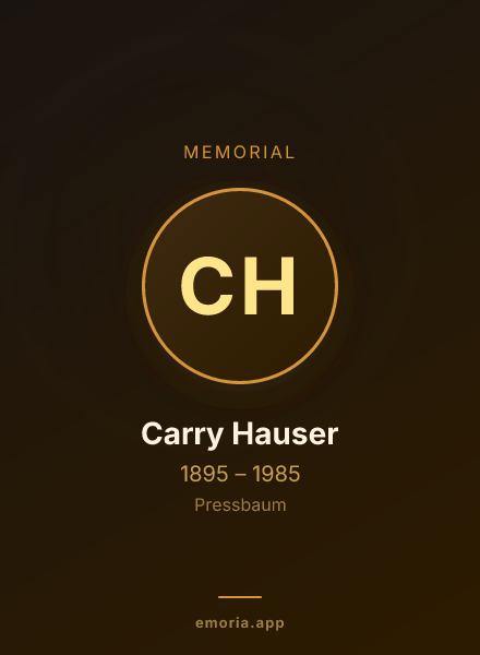 Memorial portrait of Carry Hauser