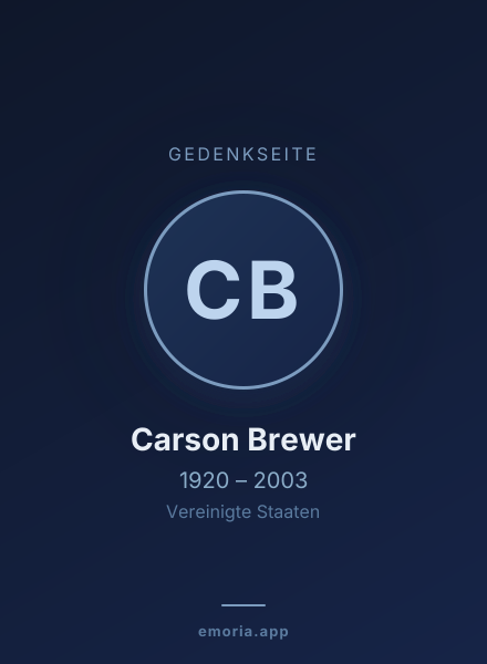 Gedenkportrait von Carson Brewer
