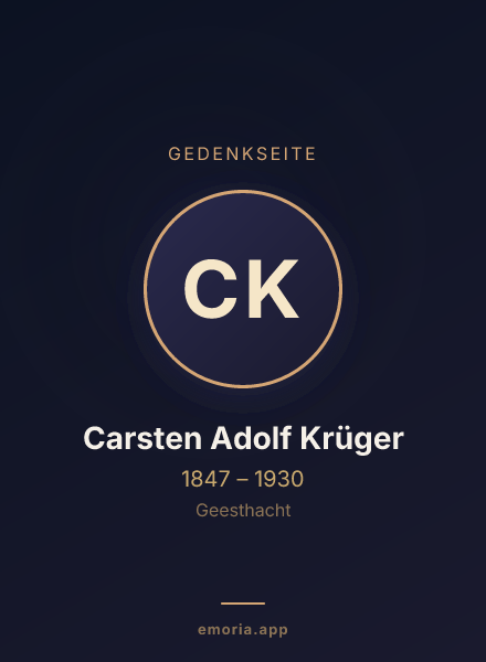 Gedenkportrait von Carsten Adolf Krüger