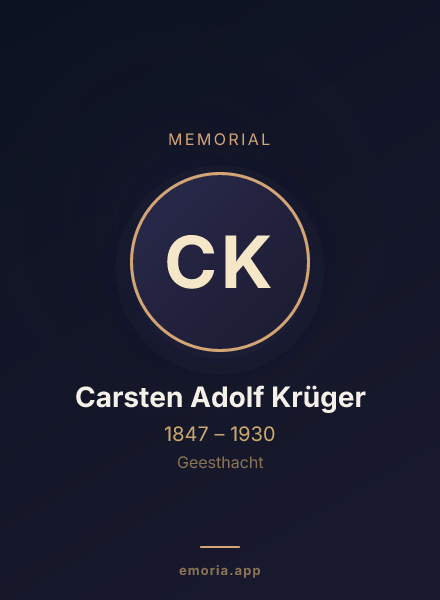Memorial portrait of Carsten Adolf Krüger