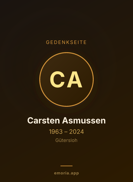Gedenkportrait von Carsten Asmussen