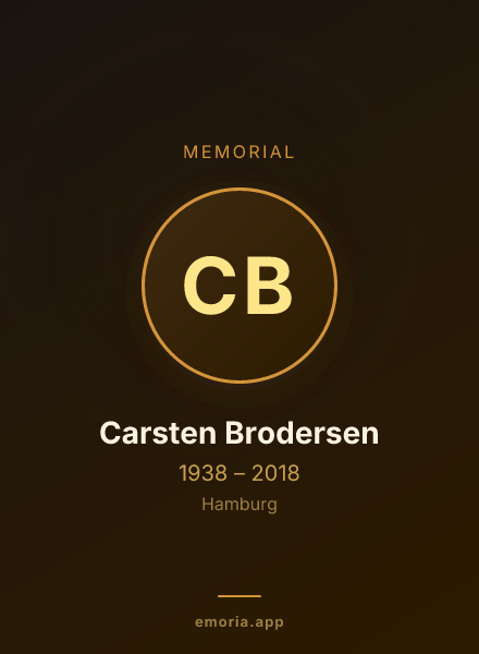 Memorial portrait of Carsten Brodersen