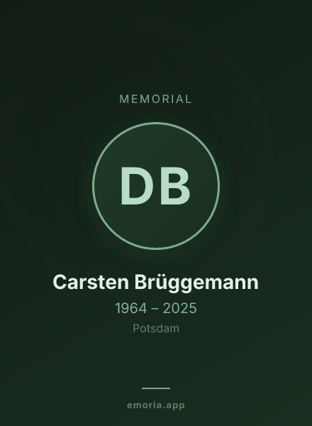 Memorial portrait of Dr. Carsten Brüggemann