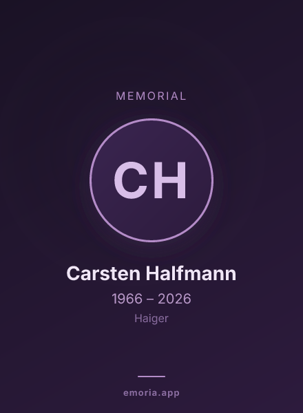 Memorial portrait of Carsten Halfmann