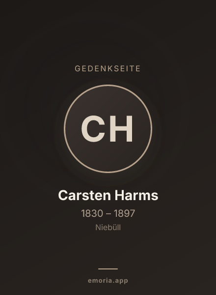 Gedenkportrait von Carsten Harms