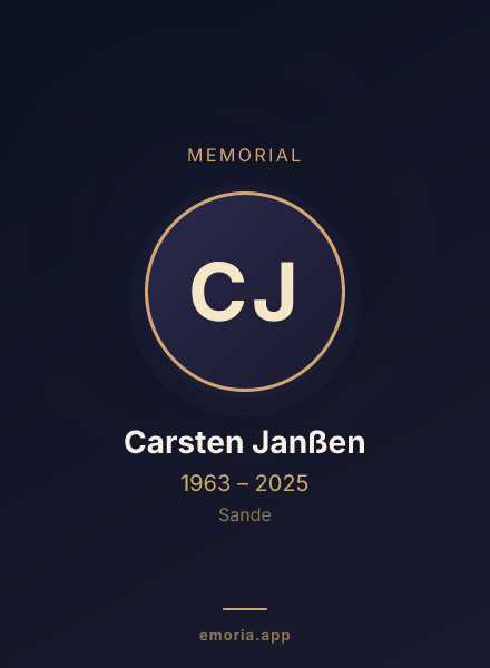 Memorial portrait of Carsten Janßen