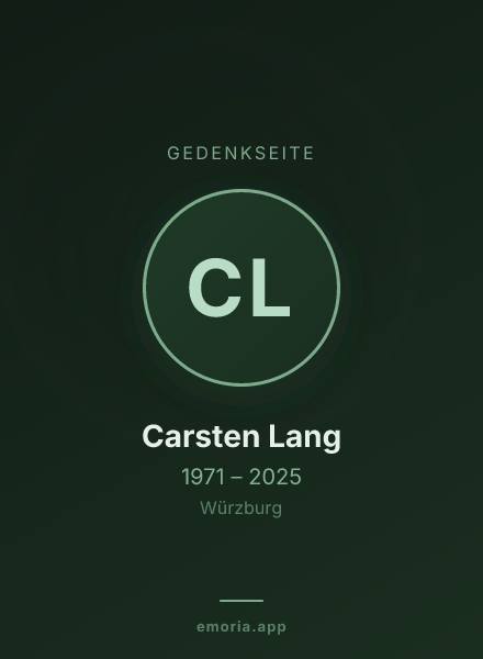 Gedenkportrait von Carsten Lang