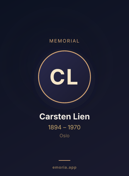 Memorial portrait of Carsten Lien