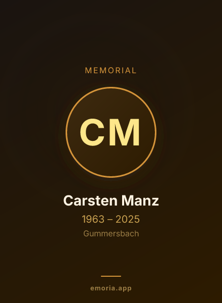 Memorial portrait of Carsten Manz