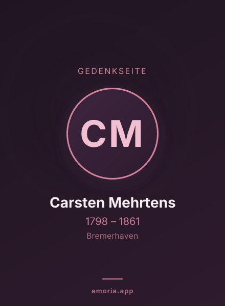 Gedenkportrait von Carsten Mehrtens